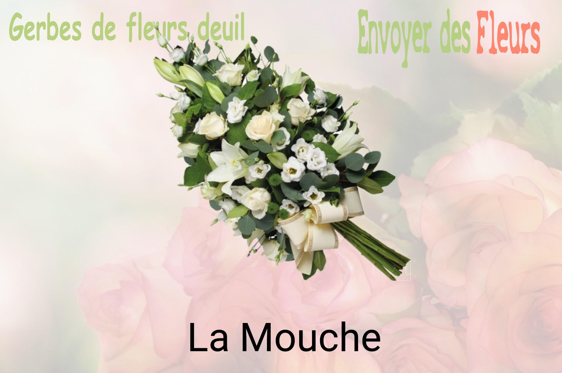 Gerbe de fleurs de deuil livrée à La Mouche